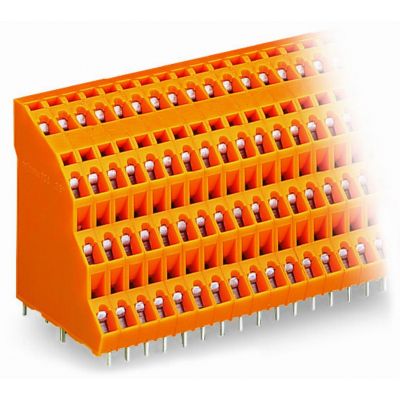 Listwa do płytek drukowanych 4-piętrowa 4x2 biegunowa pomarańczowa raster 5,08mm 738-402 /69szt./ WAGO (738-402)